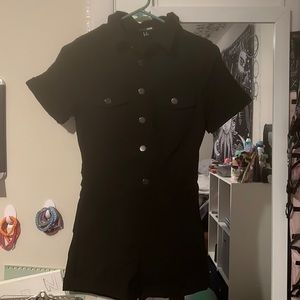 A black shorts jumpsuit